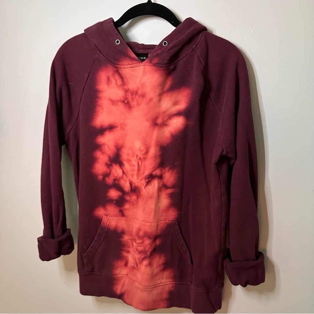 Zine Tie Dye Burgundy Pink Maroon Hoodie Women’s Size Medium Skater